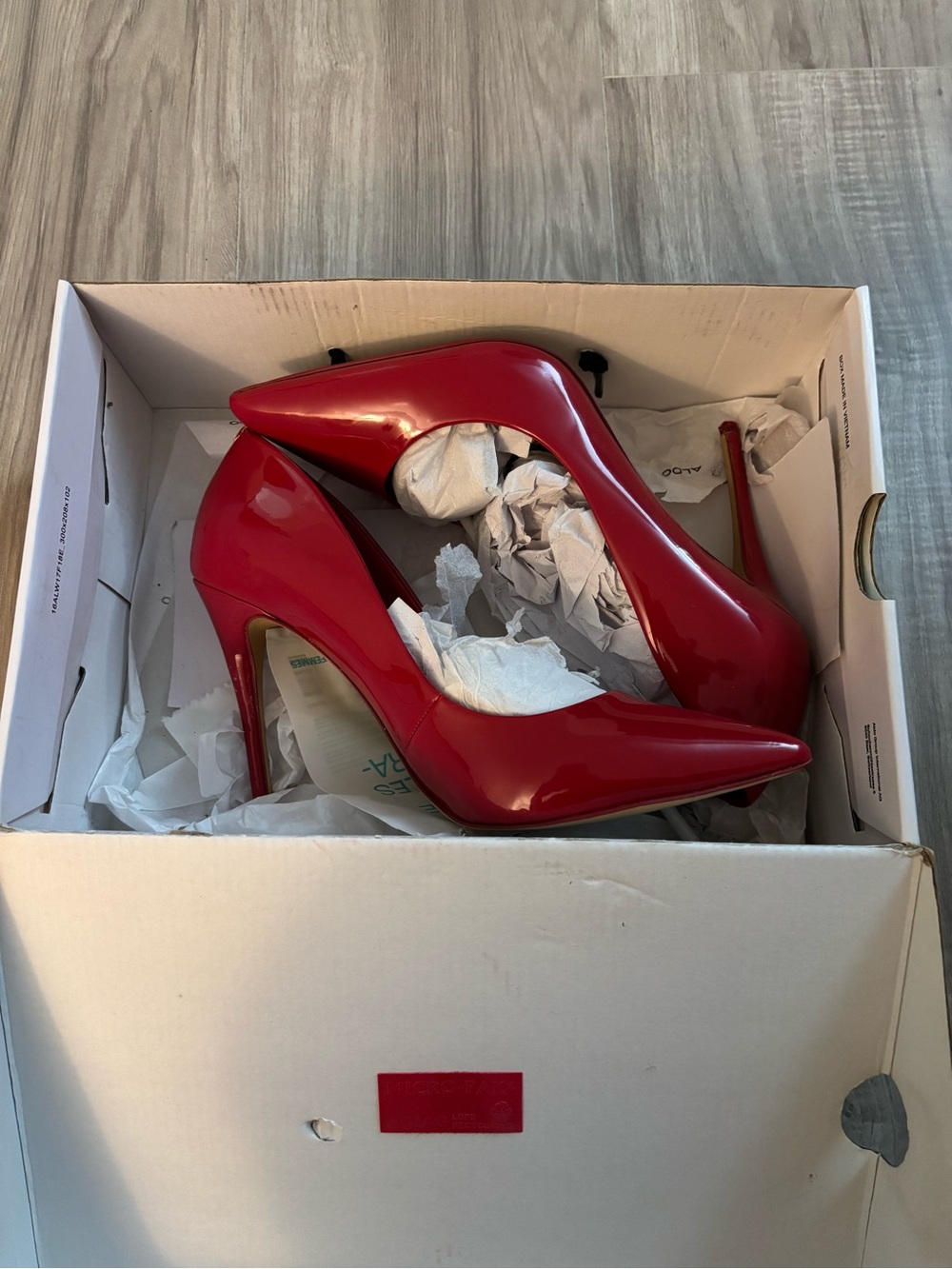 Aldo Red Patent Pointed-Toe Stiletto Heels